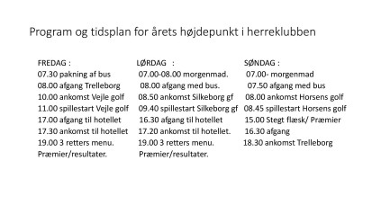 Program og tidsplan Horsens